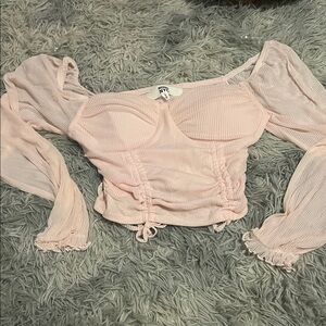 NYC Light Pink Ruched Blouse